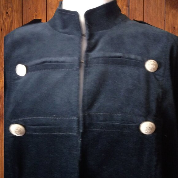 Marina Rinaldi Sport Black Long Sleeve Military Style Button Blazer Large - Picture 3 of 7